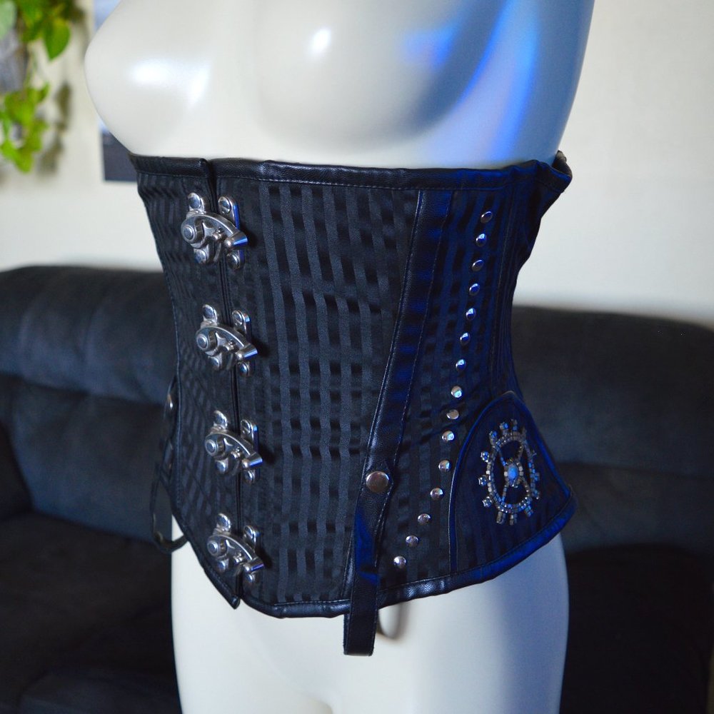 Steampunk Corset Cincher Beaded Western Cowgirl Pirate Renn Fair Halloween